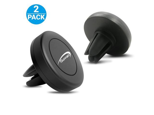 iSunnao CM-7903 Reinforced Universal Air Vent Magnetic Car Mount Holder for Smartphones and Mini Tablets - Black- 2 Piece