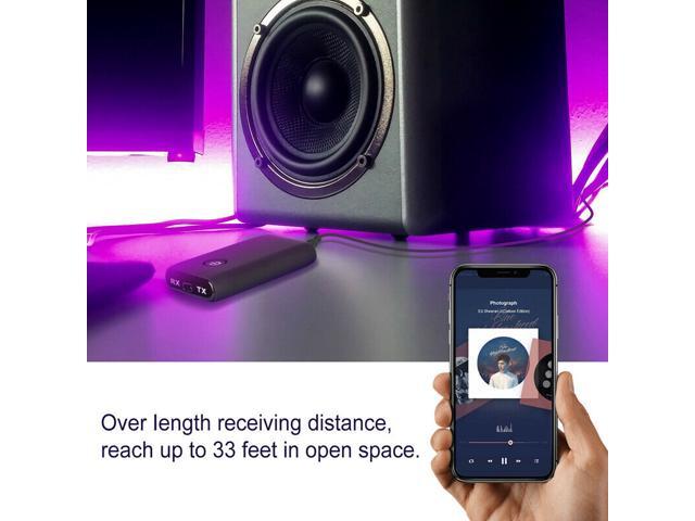 Bluetooth 5.0 Transmitter Receiver 2 IN 1 Wireless Audio 3.5mm Jack Aux Adapter