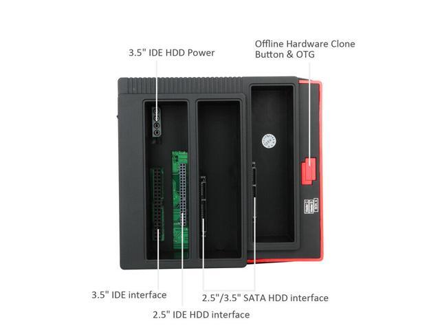 HDD Docking Station IDE SATA Dual USB 3.0 Clone Hard Drive Card Reader 3-Bay