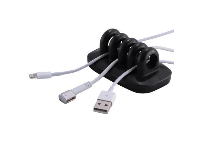 Cable Clip Holder Weighted Desktop Cord Management Fixture (Black)