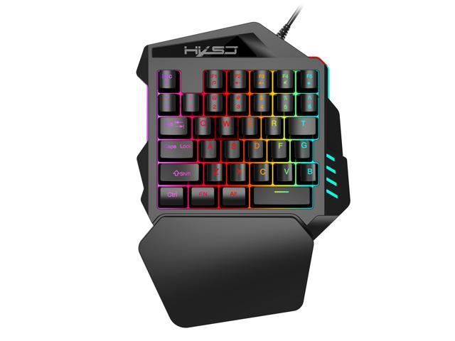 Gaming Keypad One-handed Membrane Keyboard with LED Backlight 35 Keys Backlit Portable Mini Gaming Keypad Game Controller for PC PS4 Xbox Gamer