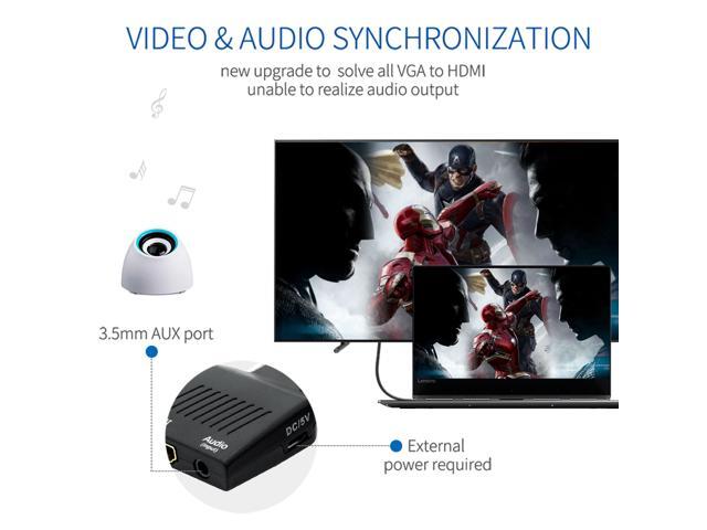 VGA to HDMI Converter With Audio Full HD VGA to HDMI adapter with Video Output 1080P HD for PC Laptop