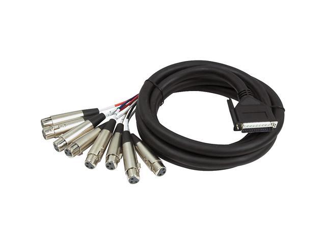 Hosa DTF-803 9 ft. (3m) 8-channel, DB-25 to 3-pin XLR Female Snake