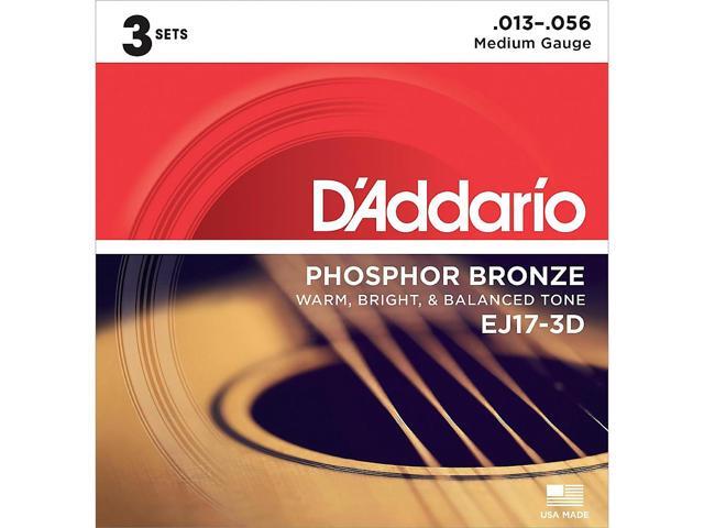 D'Addario EJ17 Acoustic Guitar Strings - Medium - 3 Pack
