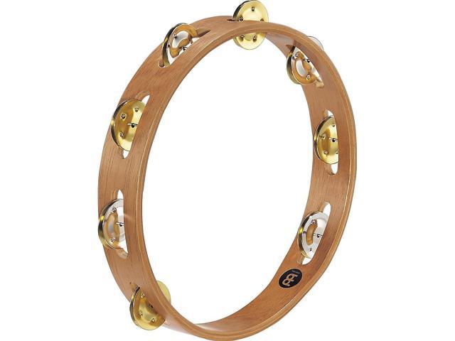Meinl 10' Recording Combo Wood Tambourine with Single Row Jingles, Super Natural