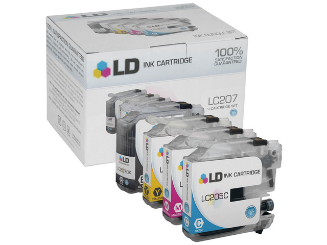 LD Compatible Replacements for Brother LC205/LC207 4PK Ink Cartridges: 1 LC207BK Black, 1 LC205C Cyan, 1 LC205M Magenta, & 1 LC205Y Yellow for...