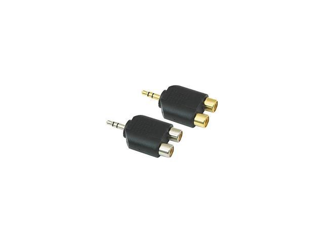 American Recorder Technologies 1/8' Male Stereo To Two RCA Female Adapter Gold