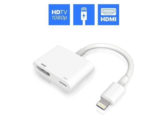 Apple HUB with 1080p HDMI and 8Pin Charging for Apple Devices, 8 Pin to HDMI Video Converter.