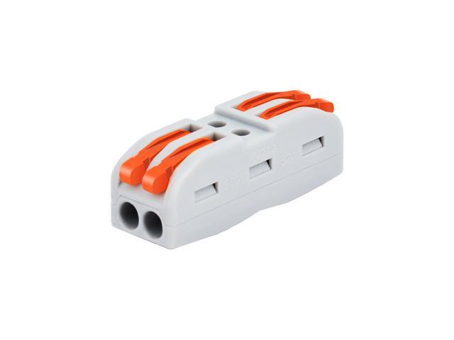 GREENCYCLE 2 Conductor Compact Connectors Lever-Nut Wire Connectors for 2 Circuit Inline Splices 28-12 AWG,one-to-one quick terminal block...