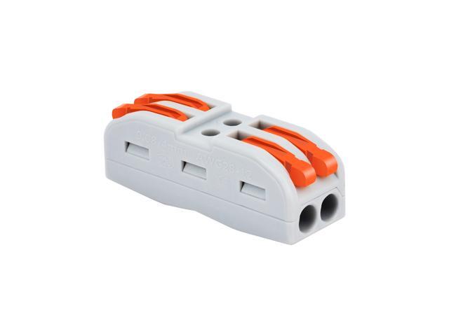 GREENCYCLE 2 Conductor Compact Connectors Lever-Nut Wire Connectors for 2 Circuit Inline Splices 28-12 AWG,one-to-one quick terminal block...