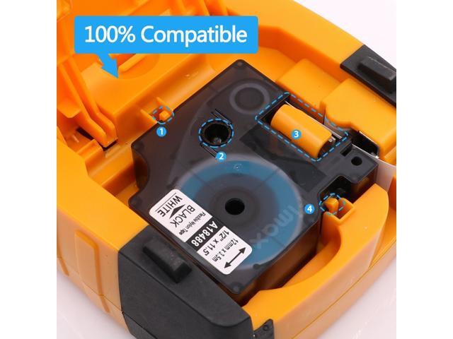 GREENCYCLE 10PK Industrial Flexible Nylon Label for Dymo 18488 Black on White 1/2'x11.5ft Rhino 1000 3000 4200 5000 5200 6000 Printer