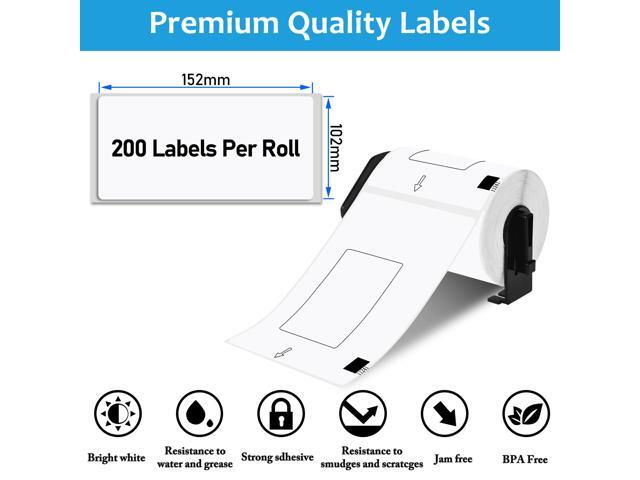 GREENCYCLE 5 Roll (200 Labels/Roll) White Paper Shipping Label Compatible for Brother DK1241 DK-1241 4''x6'' (102mm x 152mm) QL Printer
