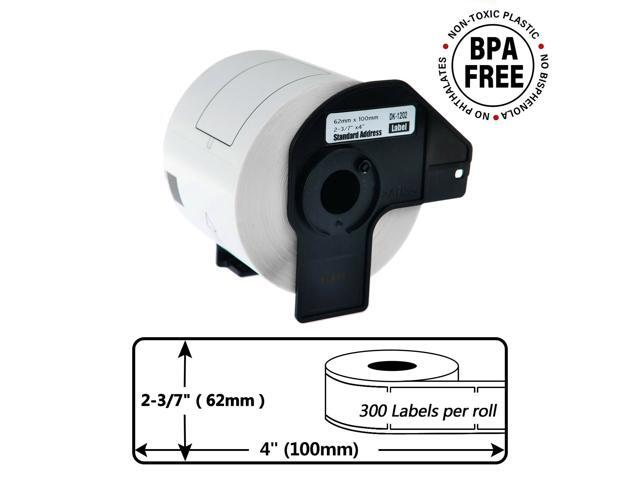 GREENCYCLE 1 Roll 62mm(2-3/7')x100mm(4') Standard Address Shipping Label Tape for Brother DK1202 DK-1202 QL Series Printer W/Frame