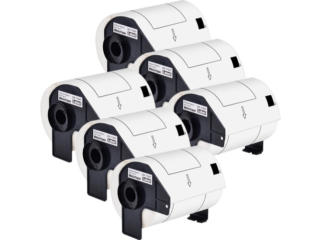 GREENCYCLE 6 Roll Compatible for Brother DK-1247 DK1247 Die-Cut Large Shipping W
