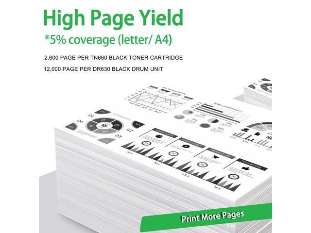 GREENCYCLE 3PK Set Compatible with Brother TN660 DR630 (2 Toner, 1 Drum) High Yield for DCP-L2300D MFC-L2720DW Printer