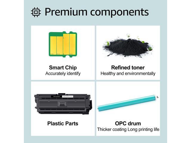 greencycle 4 Pack Toner Cartridge Compatible for HP 508X CF360X Black Toner Work with M577c M577z M577f M552dn M553dn M553n Printer