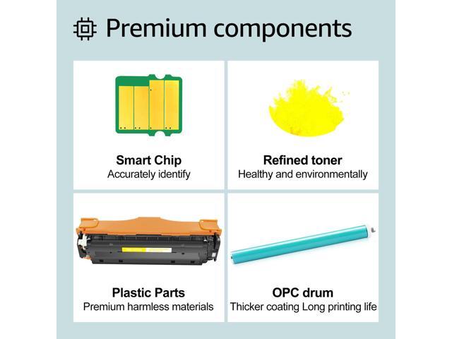 greencycle 4 Pack 304A CC532A High-yield Compatible Toner Cartridge Replacement for HP 304A CC532A Yellow Toner work with Color CP2025n CP2025dn...