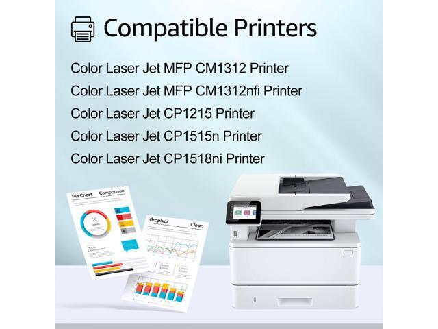 greencycle 8 Pack Compatible Toner Cartridge Replacement for HP 125A CB540A CB541A CB542A CB543A Toner Works on Color CM1312 MFP CP1215 CP1515n...
