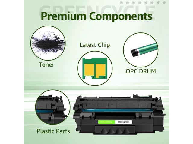 greencycle Q7553A Compatible Toner Cartridge Replacement for HP 53A Q7553A 49A Q5949A Black Cartridge Laserjet 1320 1320n P2015 P2015d P2015n P2010...