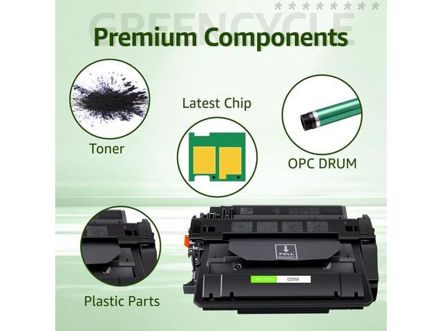 greencycle CE255X Compatible Toner Cartridge Replacement for HP 55X CE255X 55A CE255A Black Cartridge Laserjet P3015 P3015dn P3015x Pro 500 MFP...
