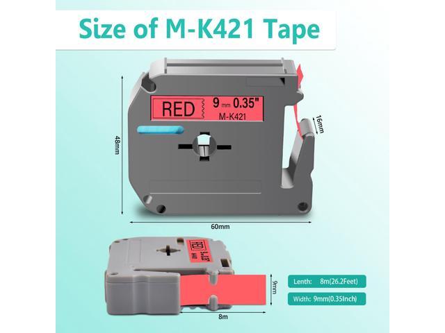 GREENCYCLE Compatible for Brother M421 M-K421 MK421 M-421 MK421s 0.35 Inch Non-Laminated Label Tape 3/8' x 26.2ft (9mm x 8m) for PT-45M PT-90...