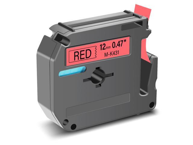 GREENCYCLE Compatible for Brother M431 M-K431 MK431 M-431 MK431s 0.47 Inch Non-Laminated Label Tape 1/2' x 26.2ft (12mm x 8m) for PT-45M PT-90...