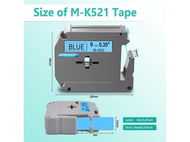 GREENCYCLE Compatible for Brother M521 M-K521 MK521 M-521 MK521s 0.35 Inch Non-Laminated Label Tape 3/8' x 26.2ft (9mm x 8m) for PT-45M PT-90...