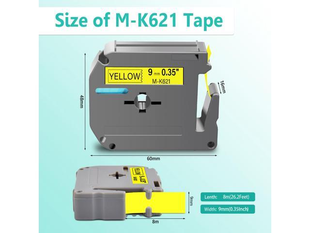 GREENCYCLE Compatible for Brother M621 M-K621 MK621 M-621 MK621s 0.35 Inch Non-Laminated Label Tape 3/8' x 26.2ft (9mm x 8m) for PT-45M PT-90...