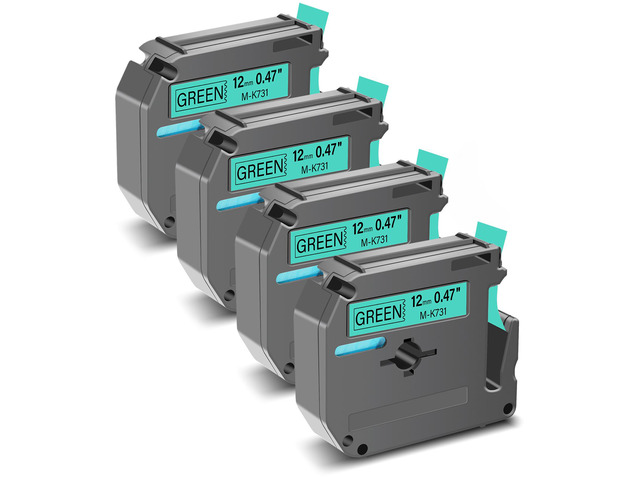GREENCYCLE Compatible for Brother M731 M-K731 MK731 M-731 MK731s 0.47 Inch Non-Laminated Label Tape 1/2' x 26.2ft (12mm x 8m) for PT-45M PT-90...