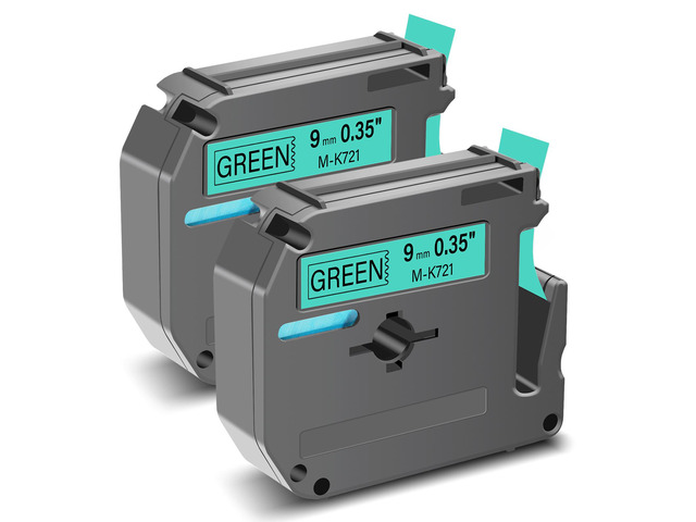 GREENCYCLE Compatible for Brother M721 M-K721 MK721 M-721 MK721s 0.35 Inch Non-Laminated Label Tape 3/8' x 26.2ft (9mm x 8m) for PT-45M PT-90...