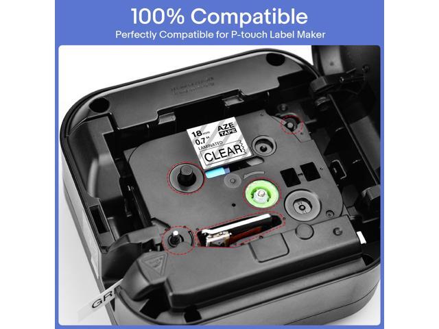 GREENCYCLE TZe-141 18mm 0.7 Laminated Clear Tape Compatible for Brother P-Touch Black on Clear TZ-141 TZe141 3/4 inch TZe TZ Tape for Ptouch PTD410...