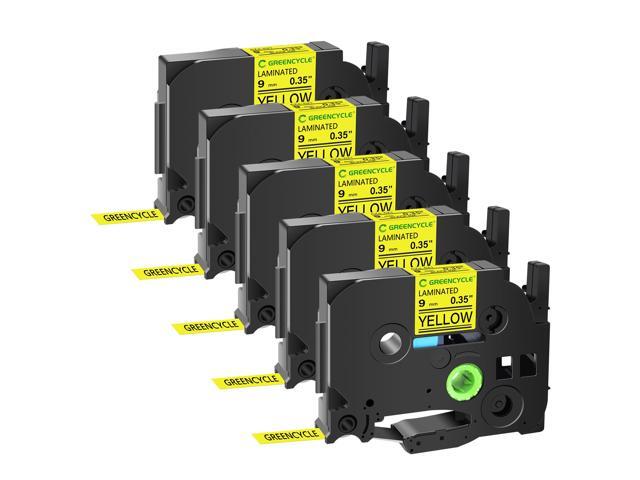 GREENCYCLE TZe-621 9mm 0.35 Laminated Yellow Tape Compatible for Brother P-Touch Black on Yellow TZ-621 TZe621 3/8 inch TZe TZ Tape for Ptouch...