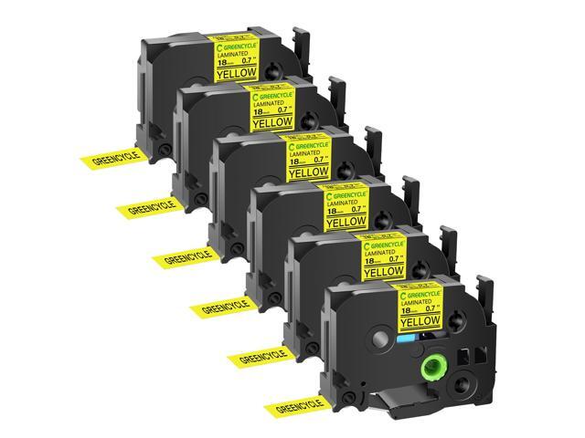 GREENCYCLE TZe-641 18mm 0.7 Laminated Yellow Tape Compatible for Brother P-Touch Black on Yellow TZ-641 TZe641 3/4 inch TZe TZ Tape for Ptouch...