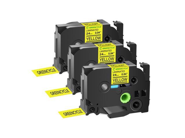 GREENCYCLE TZe-651 24mm 0.94 Laminated Yellow Tape Compatible for Brother P-Touch Black on Yellow TZ-651 TZe651 1 inch TZe TZ Tape for Ptouch...