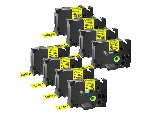 GREENCYCLE TZe-651 24mm 0.94 Laminated Yellow Tape Compatible for Brother P-Touc