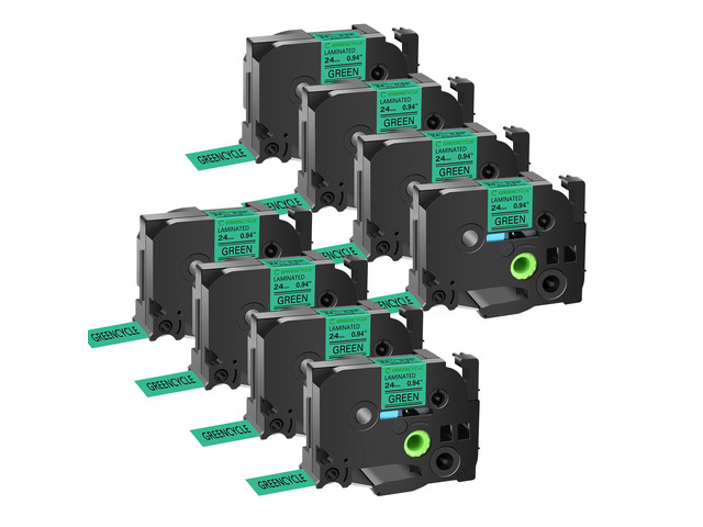 GREENCYCLE TZe-751 24mm 0.94 Laminated Green Tape Compatible for Brother P-Touch