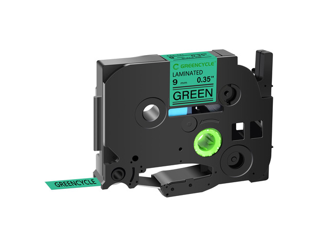 GREENCYCLE TZe-721 9mm 0.35 Laminated Green Tape Compatible for Brother P-Touch Black on Green TZ-721 TZe721 3/8 inch TZe TZ Tape for Ptouch...