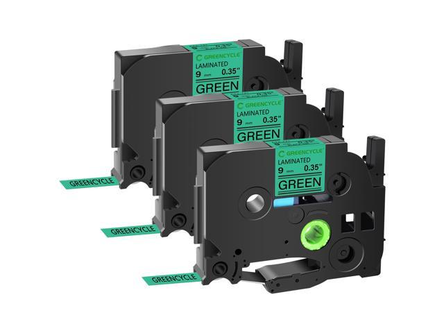GREENCYCLE TZe-721 9mm 0.35 Laminated Green Tape Compatible for Brother P-Touch Black on Green TZ-721 TZe721 3/8 inch TZe TZ Tape for Ptouch...