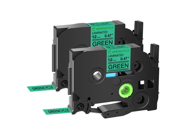 GREENCYCLE TZe-731 12mm 0.47 Laminated Green Tape Compatible for Brother P-Touch Black on Green TZ-731 TZe731 1/2 inch TZe TZ Tape for Ptouch...