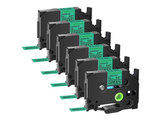 GREENCYCLE TZe-731 12mm 0.47 Laminated Green Tape Compatible for Brother P-Touch