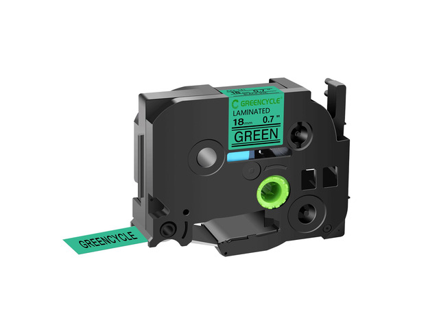 GREENCYCLE TZe-741 18mm 0.7 Laminated Green Tape Compatible for Brother P-Touch