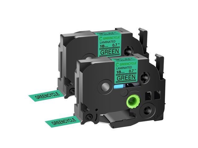 GREENCYCLE TZe-741 18mm 0.7 Laminated Green Tape Compatible for Brother P-Touch Black on Green TZ-741 TZe741 3/4 inch TZe TZ Tape for Ptouch PTD410...