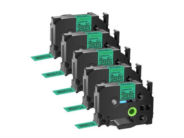 GREENCYCLE TZe-741 18mm 0.7 Laminated Green Tape Compatible for Brother P-Touch Black on Green TZ-741 TZe741 3/4 inch TZe TZ Tape for Ptouch PTD410...