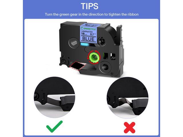 GREENCYCLE TZe-541 18mm 0.7 Laminated Blue Tape Compatible for Brother P-Touch Black on Blue TZ-541 TZe541 3/4 inch TZe TZ Tape for Ptouch PTD410...