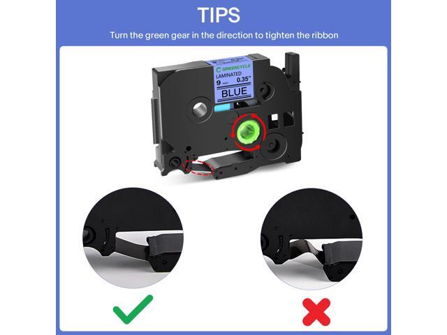 GREENCYCLE TZe-521 9mm 0.35 Laminated Blue Tape Compatible for Brother P-Touch Black on Blue TZ-521 TZe521 3/8 inch TZe TZ Tape for Ptouch PT-D210...