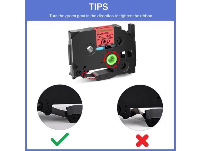 GREENCYCLE TZe-431 12mm 0.47 Laminated Red Tape Compatible for Brother P-Touch Black on Red TZ-431 TZe431 1/2 inch TZe TZ Tape for Ptouch PT-D210...