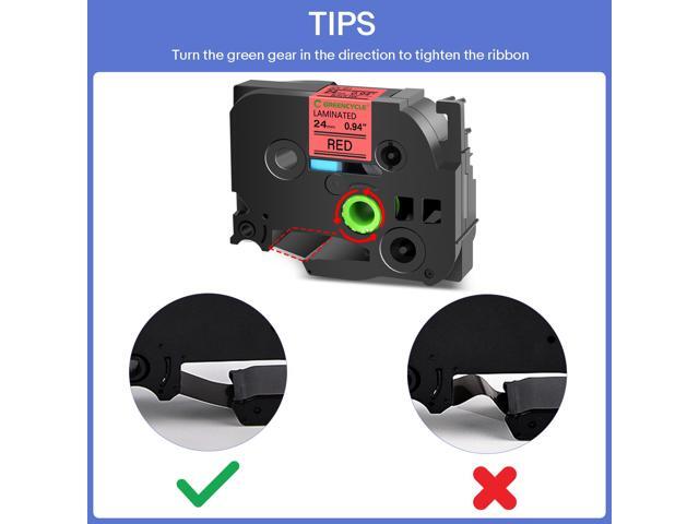 GREENCYCLE TZe-451 24mm 0.94 Laminated Red Tape Compatible for Brother P-Touch Black on Red TZ-451 TZe451 1 inch TZe TZ Tape for Ptouch PT-D600...