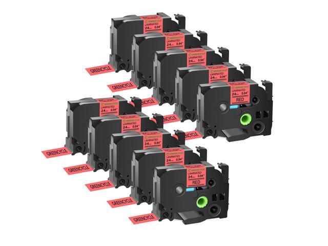 GREENCYCLE TZe-451 24mm 0.94 Laminated Red Tape Compatible for Brother P-Touch Black on Red TZ-451 TZe451 1 inch TZe TZ Tape for Ptouch PT-D600...