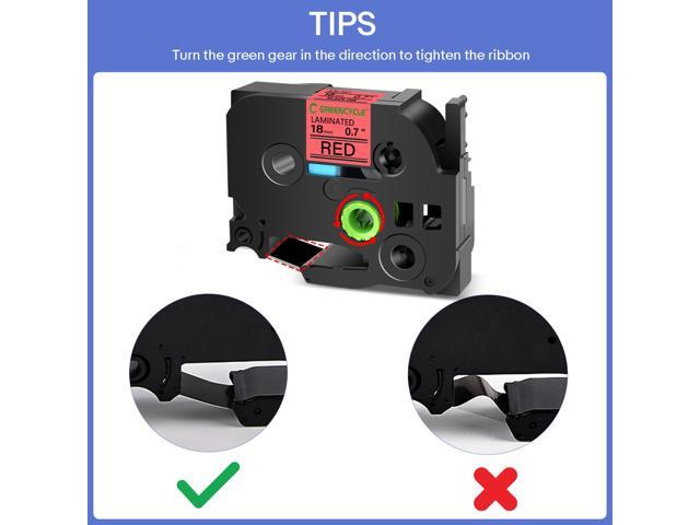 GREENCYCLE TZe-441 18mm 0.7 Laminated Red Tape Compatible for Brother P-Touch Black on Red TZ-441 TZe441 3/4 inch TZe TZ Tape for Ptouch PTD410...