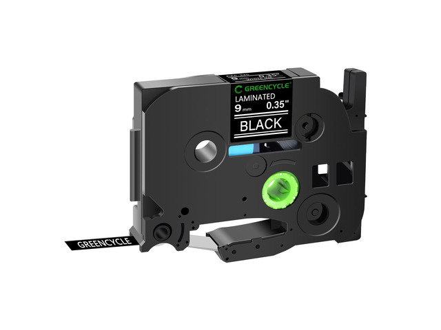 GREENCYCLE TZe-325 9mm 0.35 Laminated Black Tape Compatible for Brother P-Touch